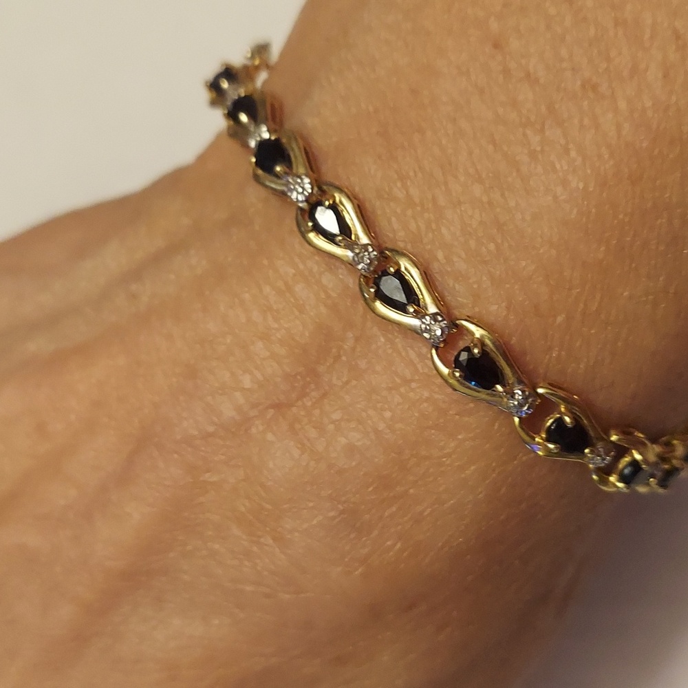 FINAL FIRM SALE 14k gold sapphires diamond bracelet.
